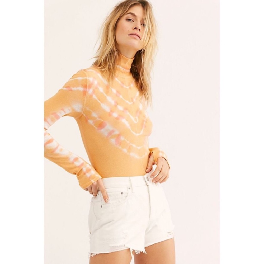 NWT Free People Tie Dye Psychedelic Turtleneck Top